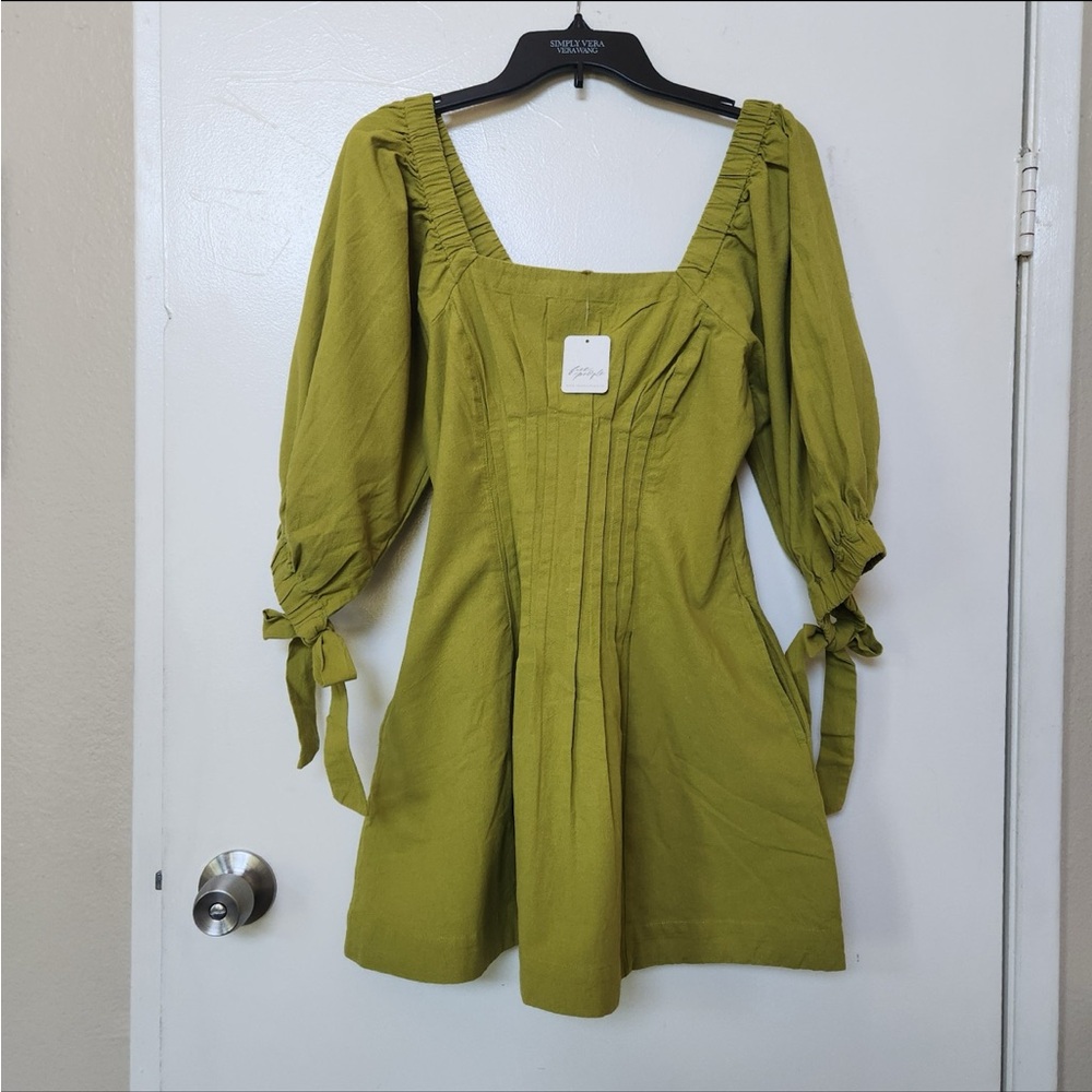 NWT Free People Cerise Gilded Lime mini cotton dress size S